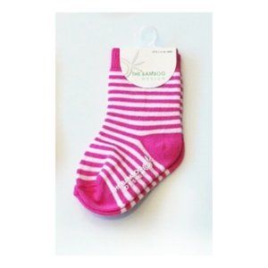The Bamboo Design Baby Socks 6-18 Months Bamboo Cotton Blend Pink Stripe